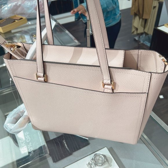 Michael Kors Maisie Large Pebbled Leather 3-in-1 Tote Bag Powder Blush - Picture 6 of 8